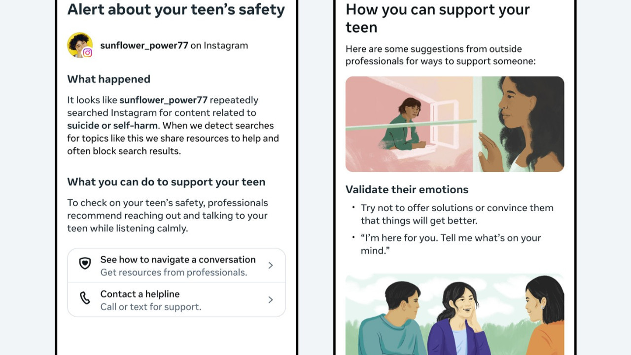 Instagram, tehlikeli aramaları tespit edip ebeveynleri bilgilendirecek