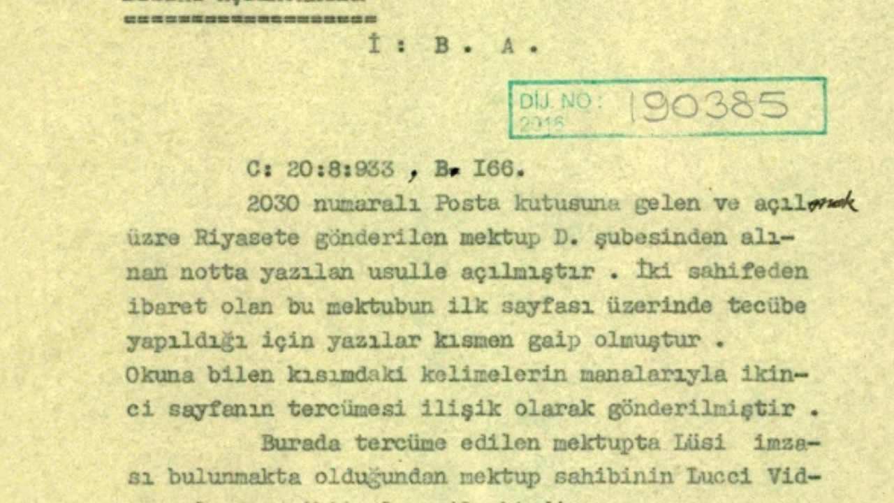 MİT arşivinden 1933 tarihli gizli mektup açığa çıktı: Casusların yöntemini anlattı Haber gorseli